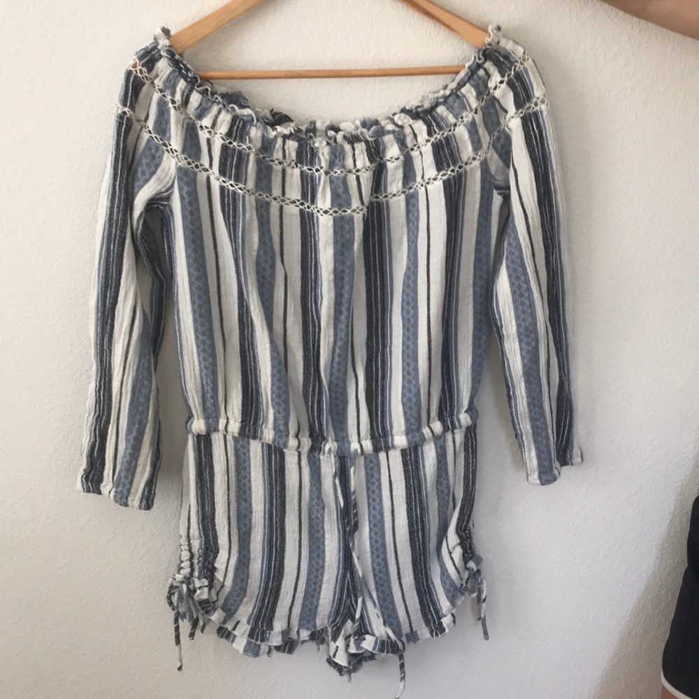 Blue toned jump suit